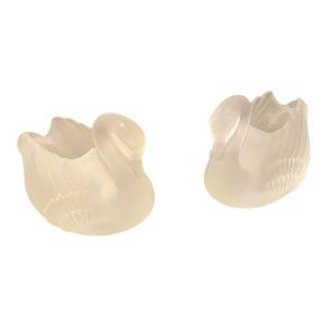 Vintage Frosted Glass Swan Candle Holders - Lot of 2
